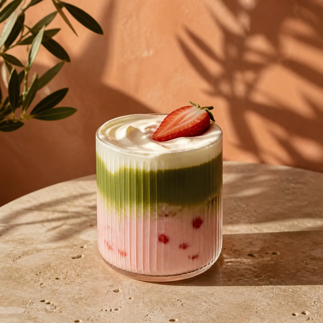 Strawberry matcha cloud